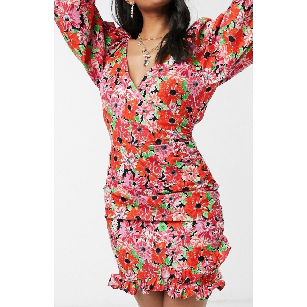 ASOS DESIGN cotton poplin wrap dress